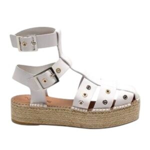 Free People Gable Espadrilles White Size 8 NWT Platform Sandals